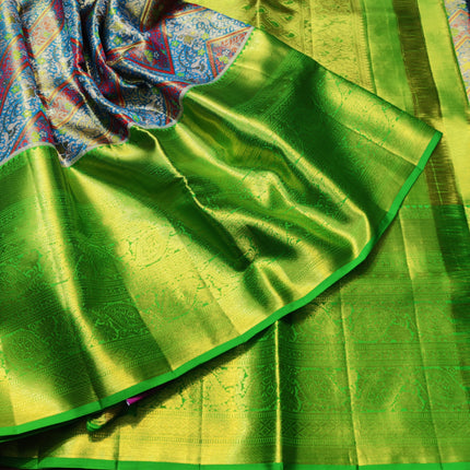 Kanchi Meenakari Brocade Pure handloom Silk Saree - KMP1784