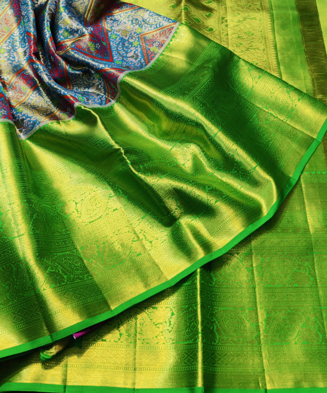 Kanchi Meenakari Brocade Pure handloom Silk Saree - KMP1784