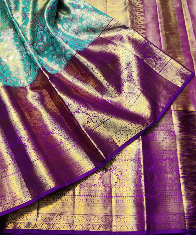 Kanchi Meenakari Brocade Pure handloom Silk Saree - KMP1795
