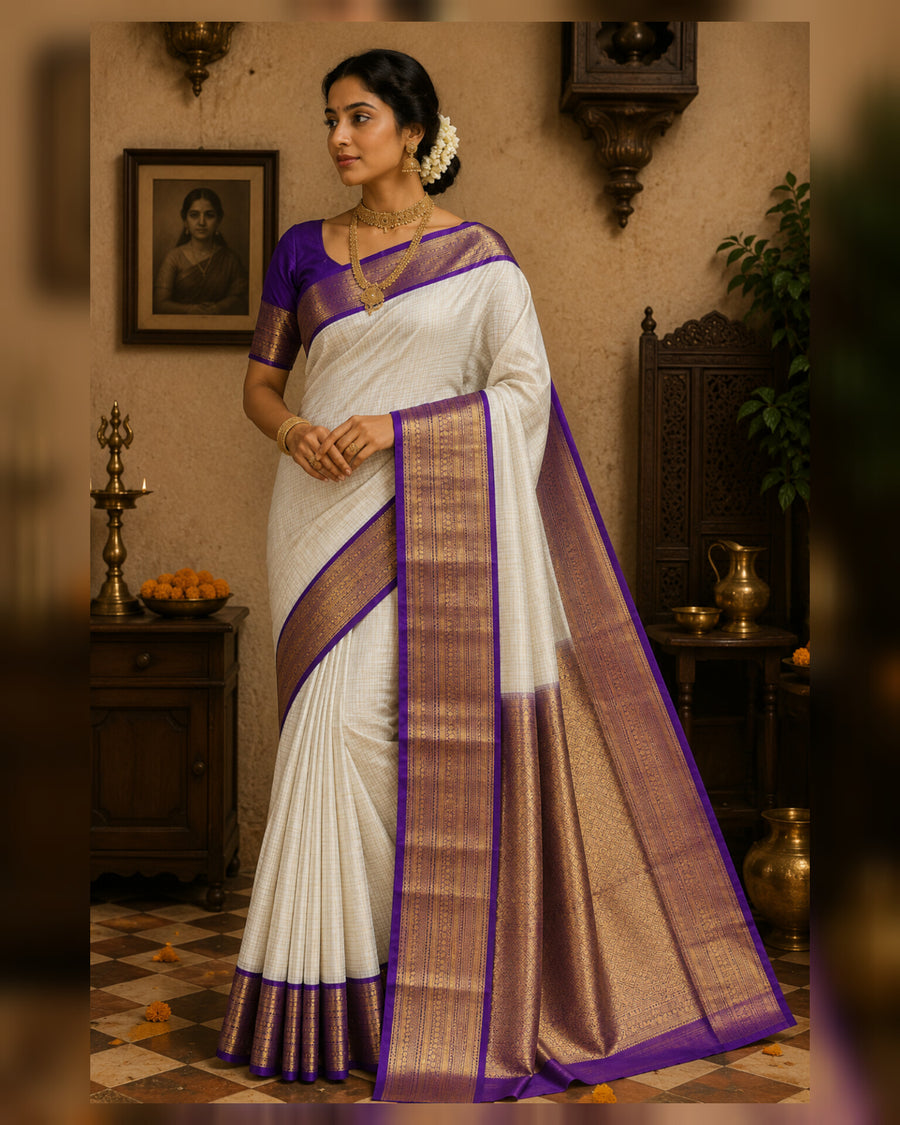 50% off Kanchi kuttu vintage Handloom saree - KMP61