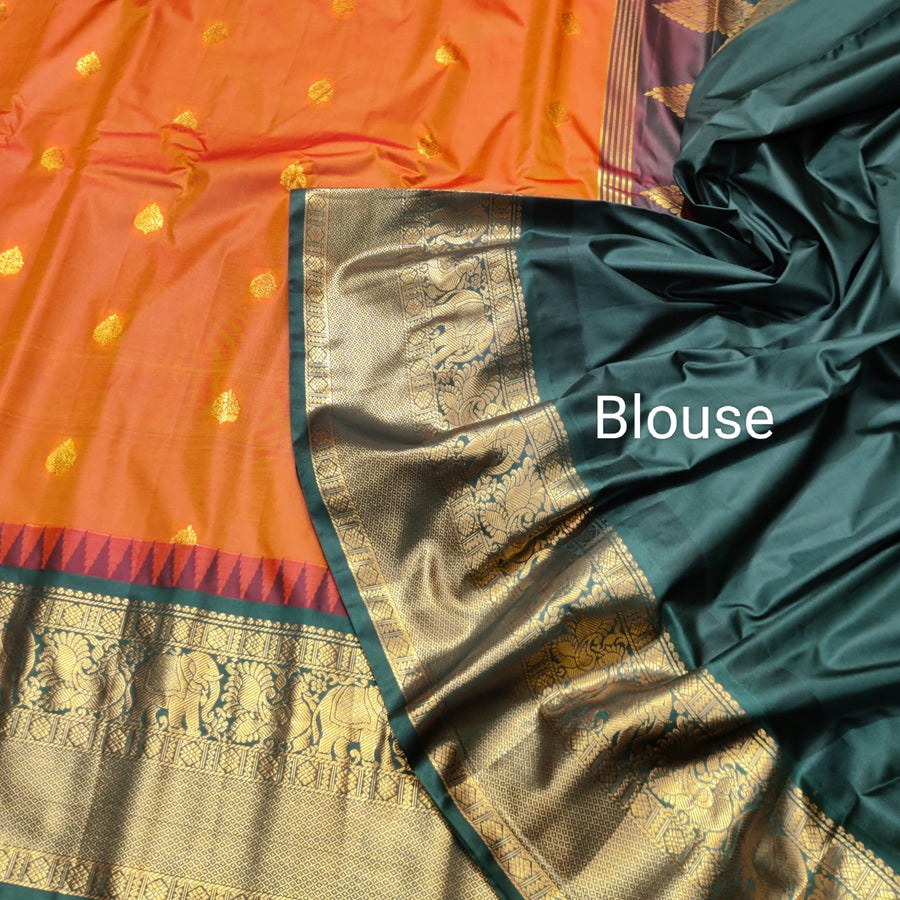 Gadwal Semi Silk Saree - GSM20