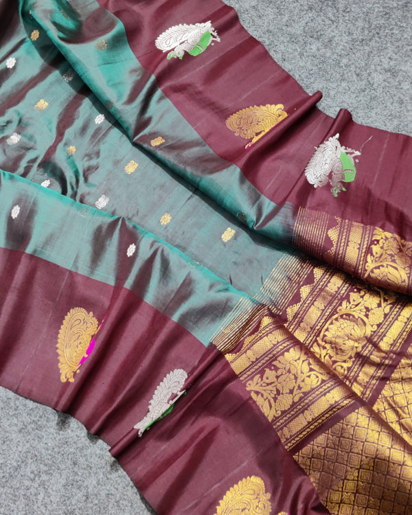 Gadwal Handloom pure silk- GPS06