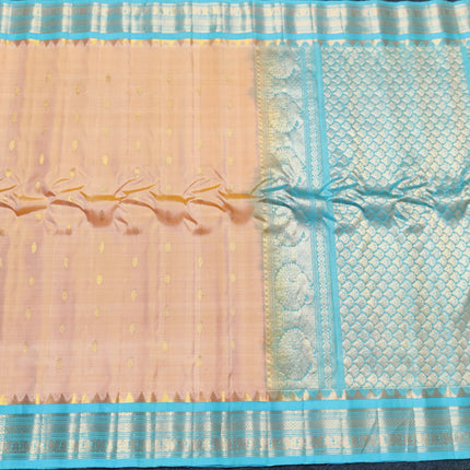 Gadwal handloom small border Pure silk saree - GPS214