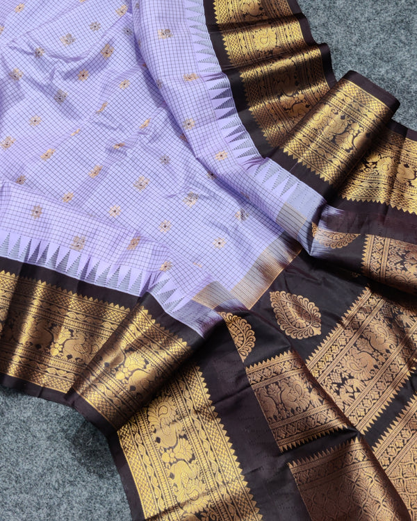 Gadwal check design pure silk- GPS22