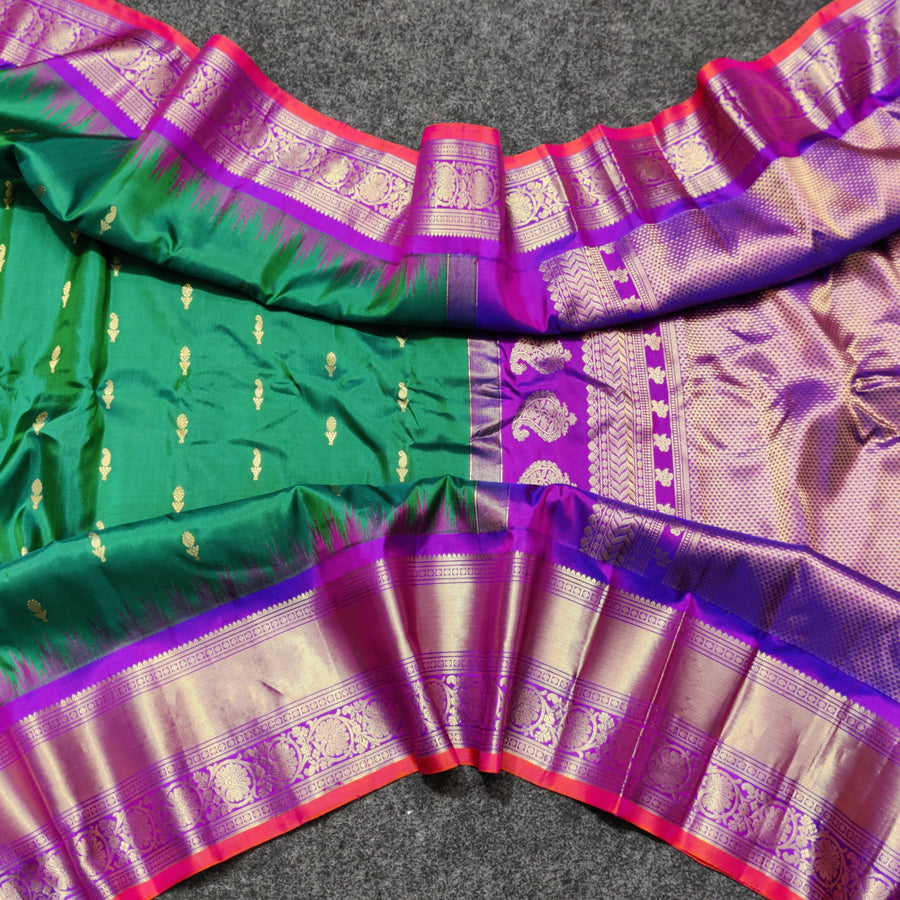 Gadwal Kuttu handloom Pure silk saree - GPS232