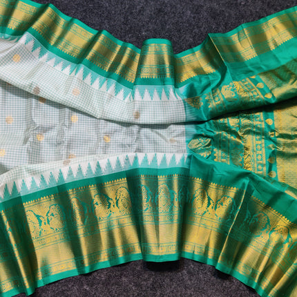 Gadwal Pure silk check Saree - GPS207