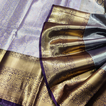 Kanchi pattu Semi Lavender Saree -KS33
