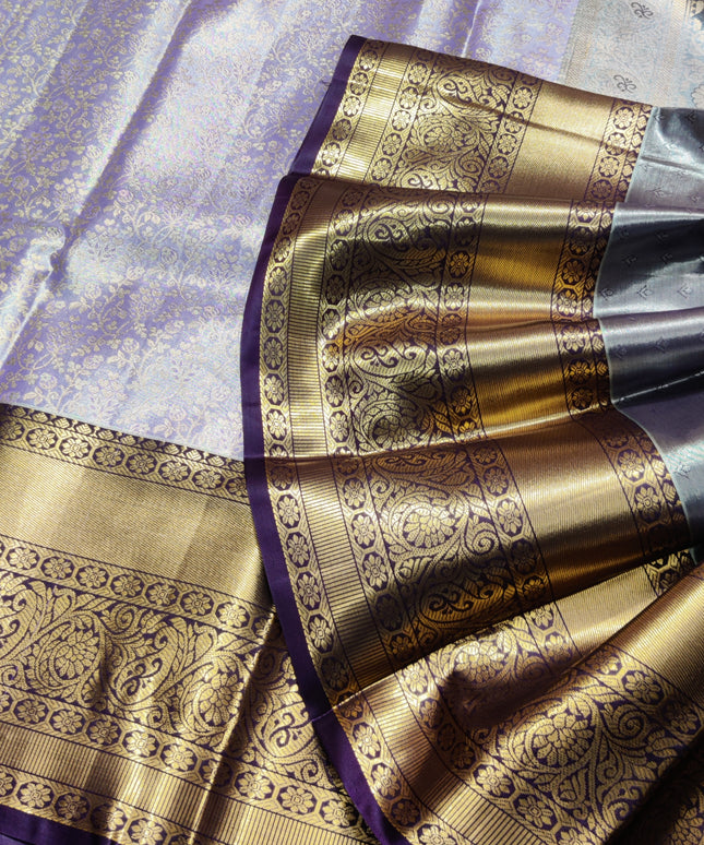 Kanchi pattu Semi Lavender Saree -KS33