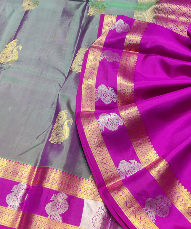 Kanchi Kuttu Vintage Handloom Pattu Saree - KMP3041