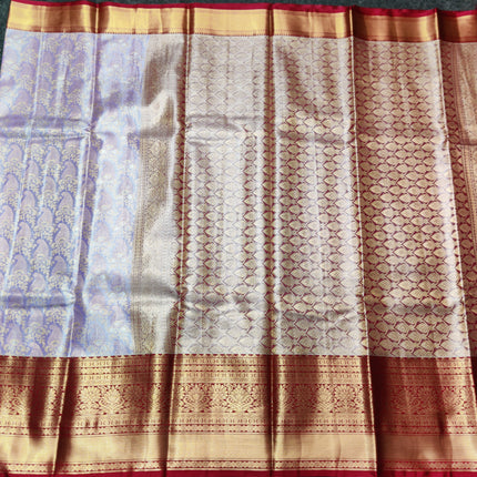 Kanchi pattu Semi Lavender Saree -KS46