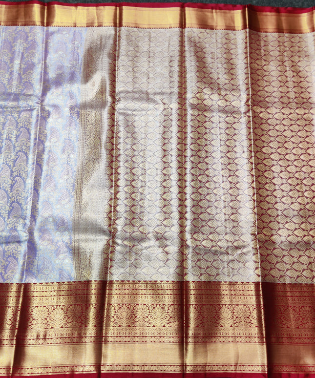 Kanchi pattu Semi Lavender Saree -KS46