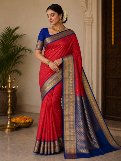 Gadwal Semi Silk Saree - GSM22