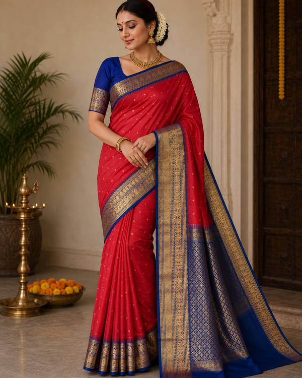Gadwal Semi Silk Saree - GSM22