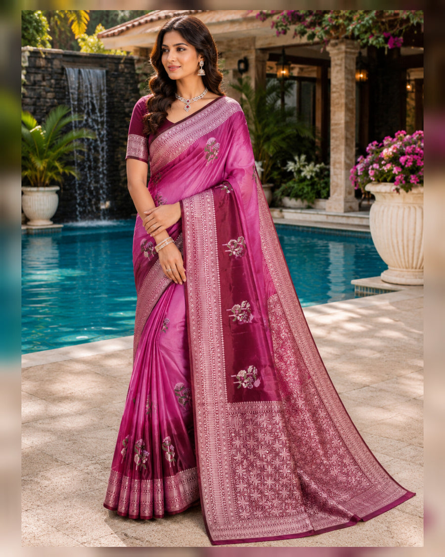 Satin Silk Saree- SA11