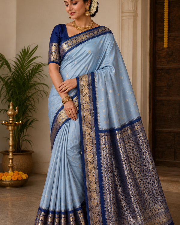 Gadwal Semi Silk Saree - GSM16