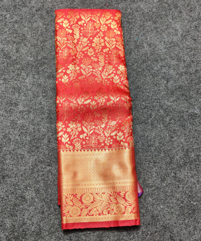 Kanchi pattu Semi Red Saree -KS56