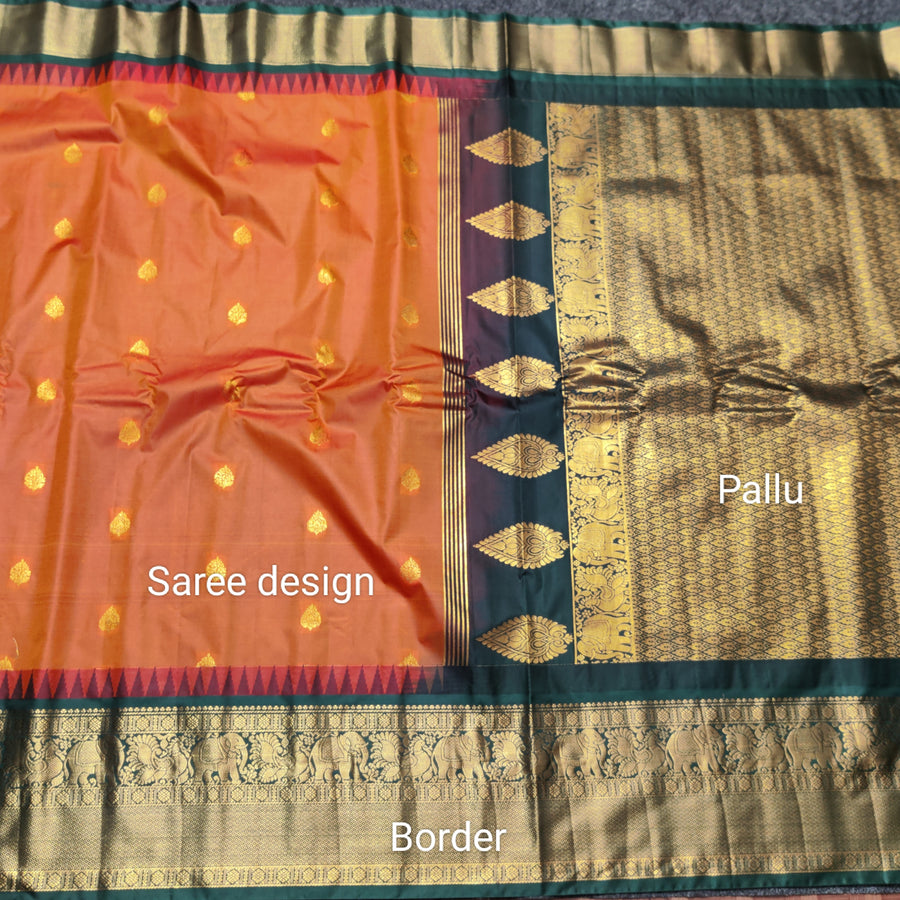 Gadwal Semi Silk Saree - GSM20