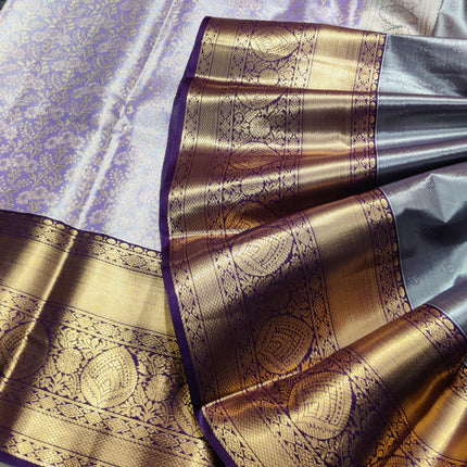 Kanchi pattu Semi Lavender Saree -KS35