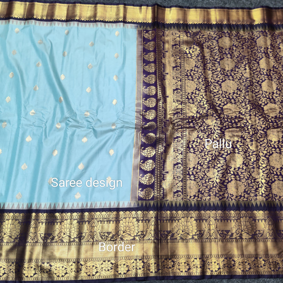 Gadwal Semi Silk Saree - GSM25