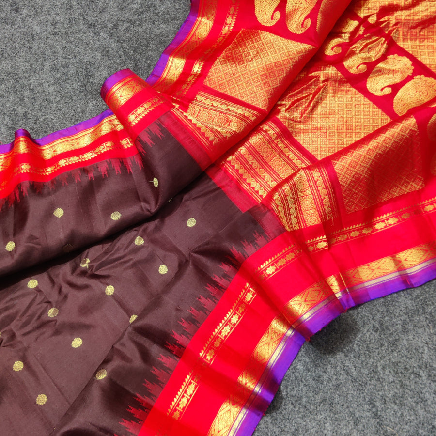 Gadwal Kuttu handloom Pure silk saree - GPS236