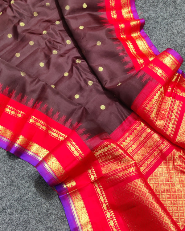 Gadwal Kuttu handloom Pure silk saree - GPS236