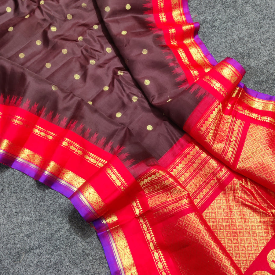 Gadwal Kuttu handloom Pure silk saree - GPS236