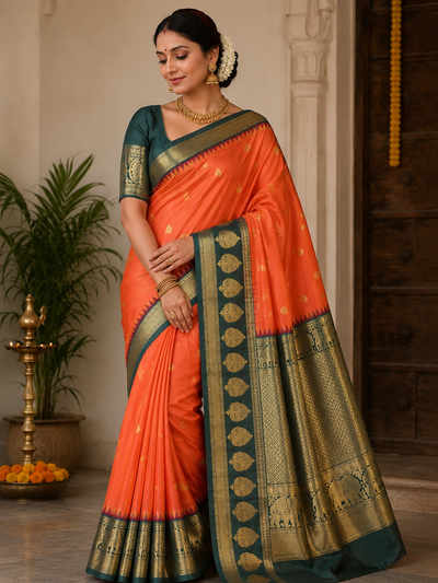 Gadwal Semi Silk Saree - GSM20