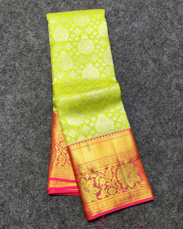 Kanchi Meenakari Brocade Pure handloom Silk Saree - KMP3205