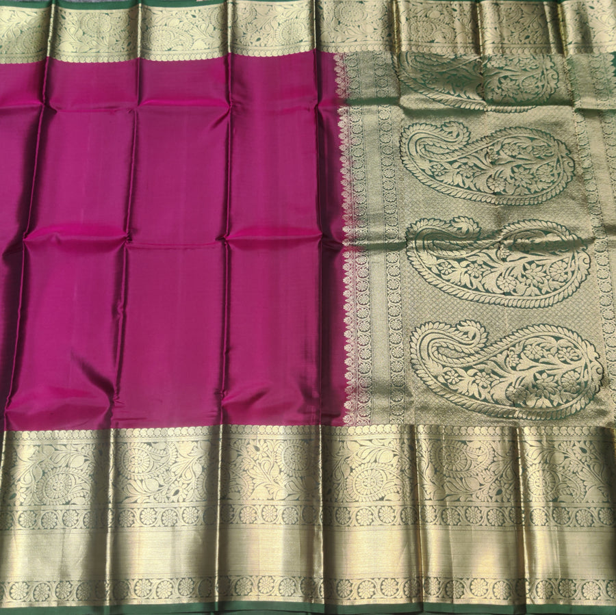 Kanchi pure plain silk Saree - KMP1572