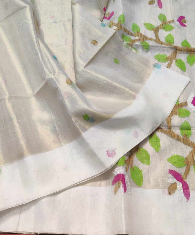 Jamdani handloom pure silk - JM07