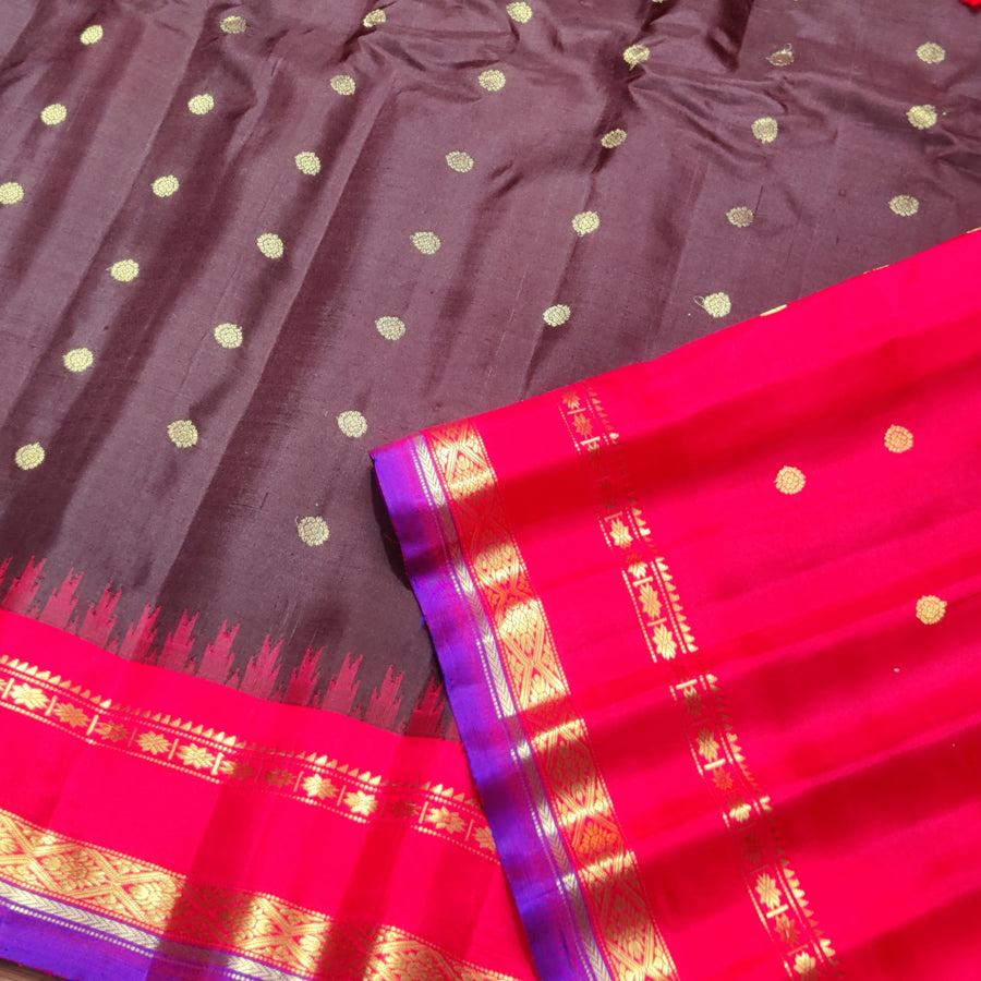 Gadwal Kuttu handloom Pure silk saree - GPS236
