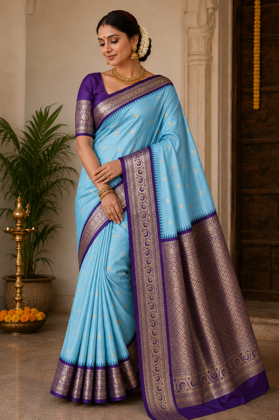 Gadwal Semi Silk Saree - GSM18