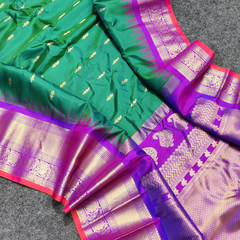 Gadwal Kuttu handloom Pure silk saree - GPS232