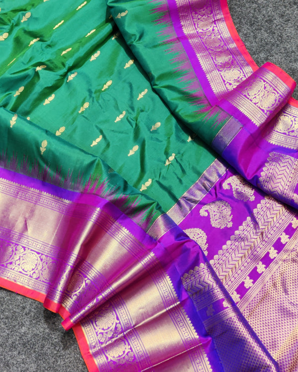 Gadwal Kuttu handloom Pure silk saree - GPS232
