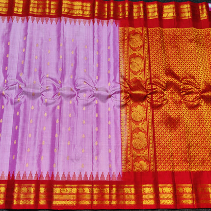 Gadwal Kuttu small border Handloom saree - GPS91