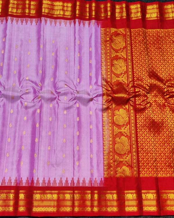 Gadwal Kuttu small border Handloom saree - GPS91 alternate view