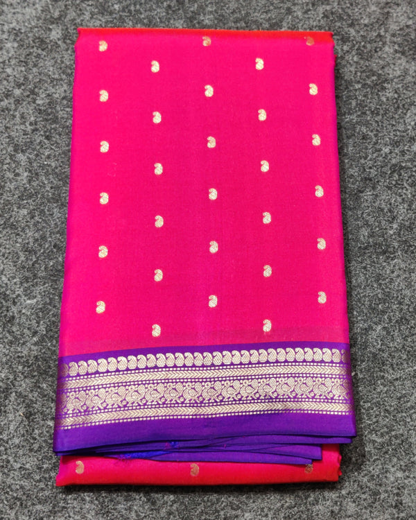 Kanchi Handloom Pure Silk Small Border Saree – KMP265