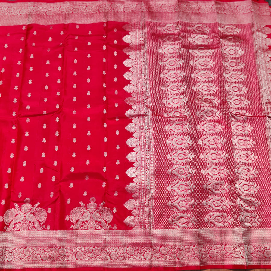 35% off Kanchi Pure Red Saree - KMP50