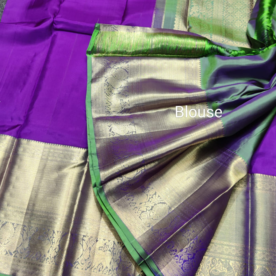 Kanchi pure plain silk Saree - KMP1577