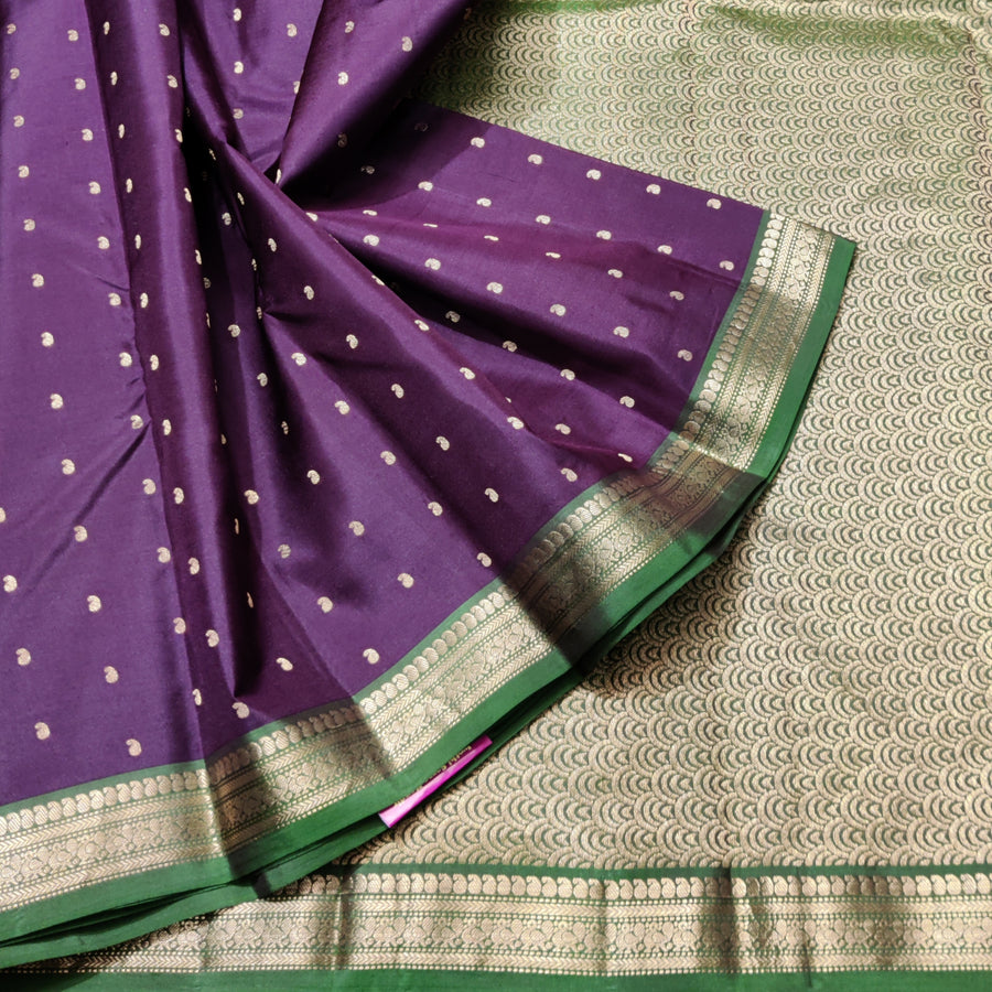 Kanchi pattu small border saree - KMP247