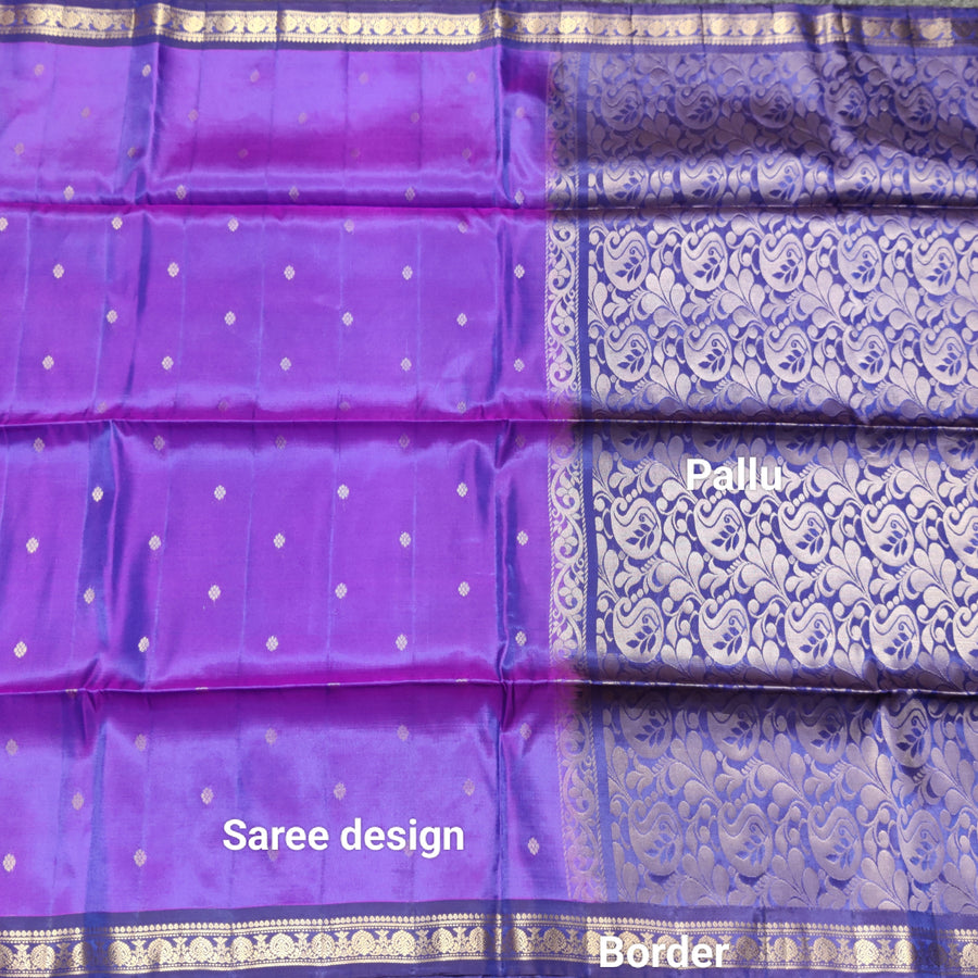 Vintage Lightweight small border pattu - LWP425