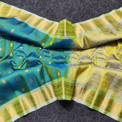 Gadwal handloom small border Pure silk saree - GPS211