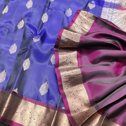 Kanchi pattu Small border saree - KMP94