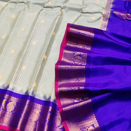 Gadwal Pure silk check Saree - GPS28
