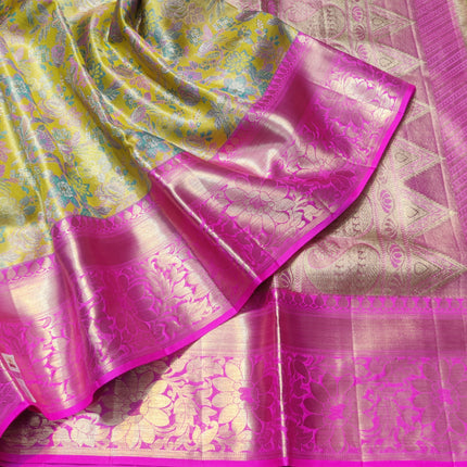 Kanchi Meenakari Brocade Pure handloom Silk Saree - KMP1785