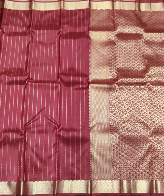 Kanchi pattu small border saree - KMP263