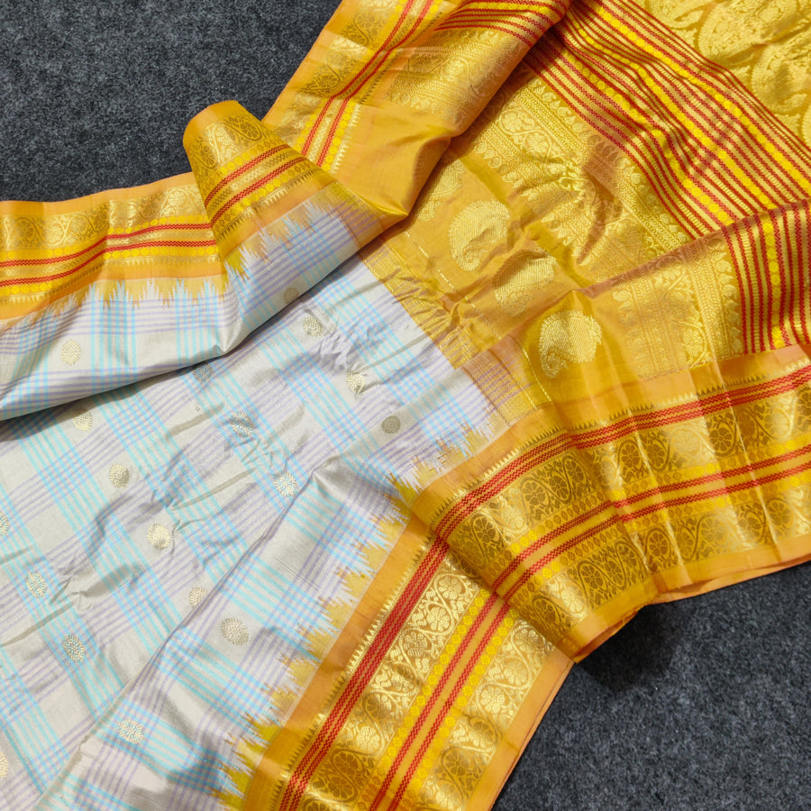 Gadwal Kuttu handloom Pure silk saree - GPS231