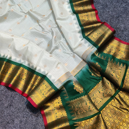 Gadwal Pure silk check Saree - GPS26
