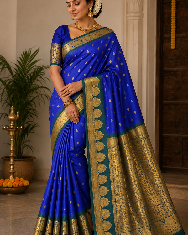 Gadwal Semi Silk Saree - GSM12