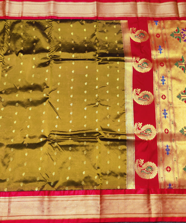 Gadwal Paithani Soft Silk Saree with work blouse- GSM11